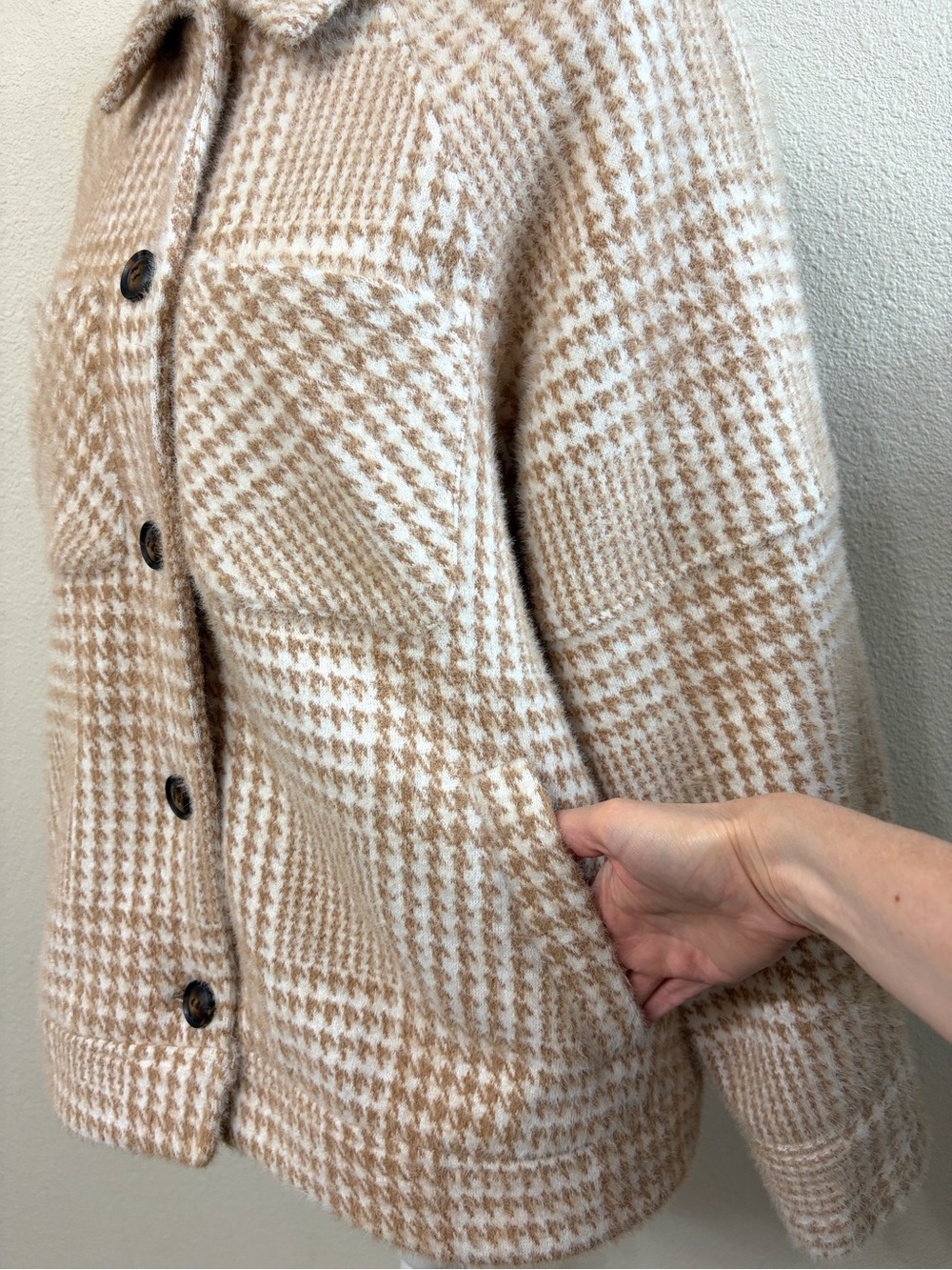 Greylin Houndstooth Shirt Jacket Medium - Picture 6 of 11